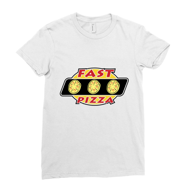 Fast Pizza Ladies Fitted T-Shirt by poore | Artistshot