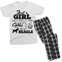 Just A Girl Who Is Perfectly Happy With Coffee And Her Beagle Men's T-shirt Pajama Set | Artistshot