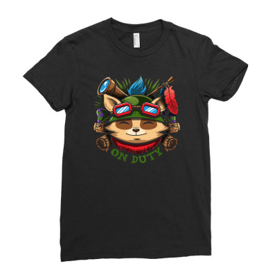 Teemo On Duty Ladies Fitted T-shirt Designed By Mdk Art