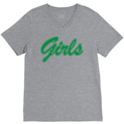 FRIENDS GIRLS (Green Print) V-Neck Tee | Artistshot