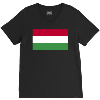 Hungary Flag V-neck Tee Designed By Sengul