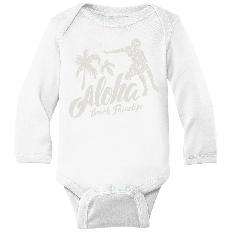 Aloha Beach Paradise Long Sleeve Baby Bodysuit by Chiks | Artistshot