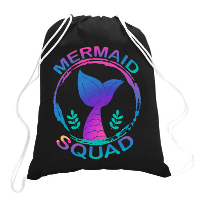 Mermaid Squad Drawstring Bags Designed By Iconshop