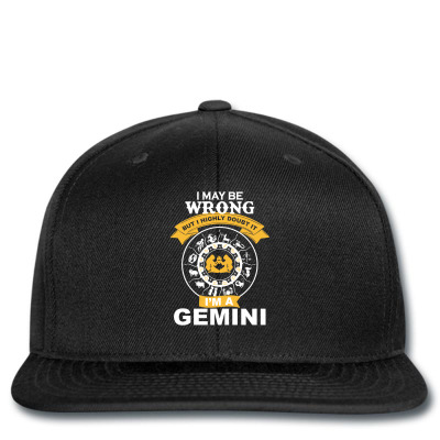 Gemini -i Am A Gemini Dtg Snapback Designed By Rardesign