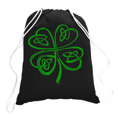 Irish Shamrock Clover Drawstring Bags Designed By Saranghe