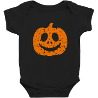 Pumpkin Vintage Smile Baby Bodysuit | Artistshot