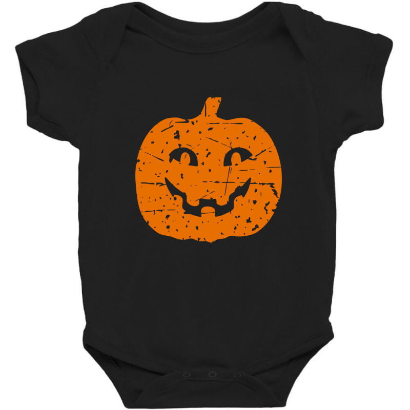 Pumpkin Vintage Smile Baby Bodysuit by Qudkin | Artistshot