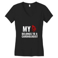 Cardiologist Doctor Funny Heart White Women's V-neck T-shirt | Artistshot