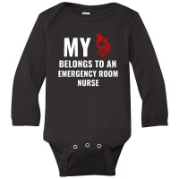 Emergency Room Nurse Funny Heart White Long Sleeve Baby Bodysuit | Artistshot