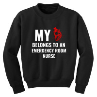 Emergency Room Nurse Funny Heart White Youth Sweatshirt | Artistshot