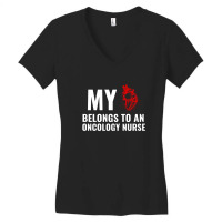 Oncology Nurse Funny Heart White Women's V-neck T-shirt | Artistshot