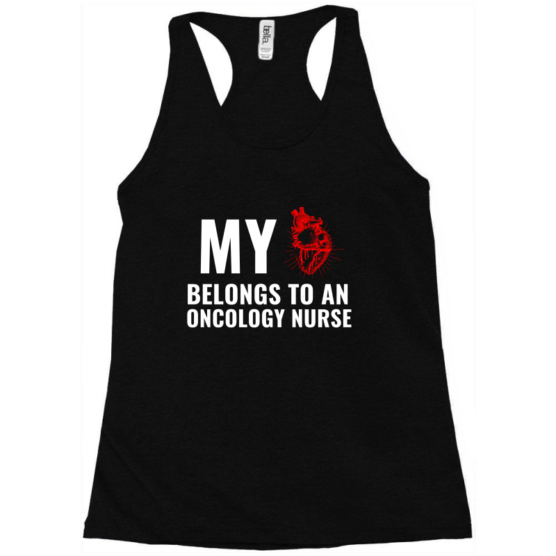 Oncology Nurse Funny Heart White Racerback Tank | Artistshot