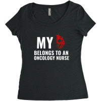 Oncology Nurse Funny Heart White Women's Triblend Scoop T-shirt | Artistshot