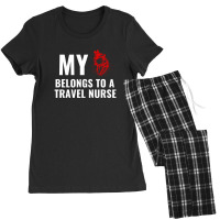 Travel Nurse Funny Heart White Women's Pajamas Set | Artistshot