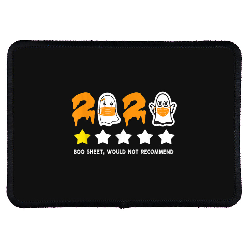 2020 Review One Star Rating Boo Sheet Rectangle Patch | Artistshot