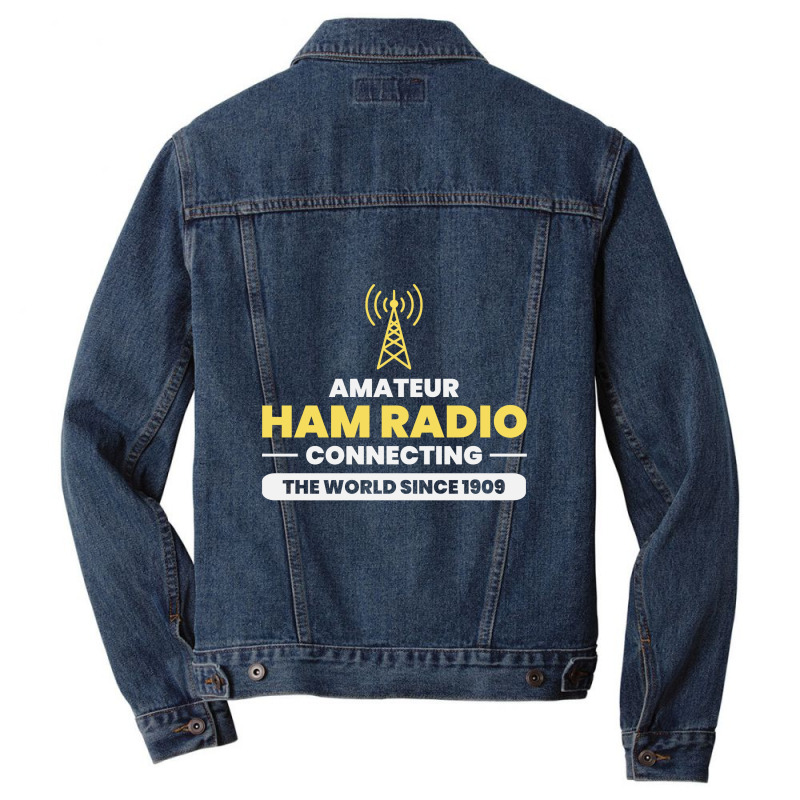 Amateur Ham Radio Operator Dad Grandpa Funny Gift Men Denim Jacket by Tasteful Tees | Artistshot