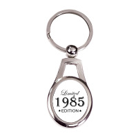Limited Edition 1985 Silver Oval Keychain | Artistshot