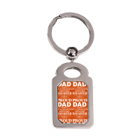 Proud Dad Silver Rectangle Keychain | Artistshot