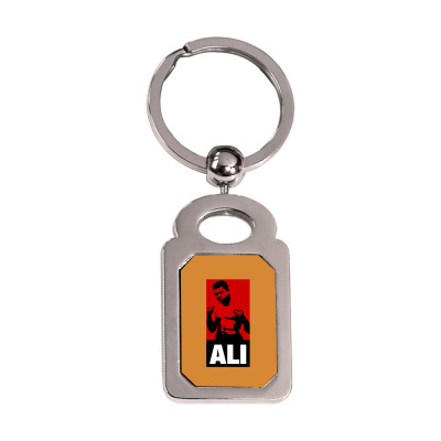 Muhammad Ali Silver Rectangle Keychain Designed By Tshiart