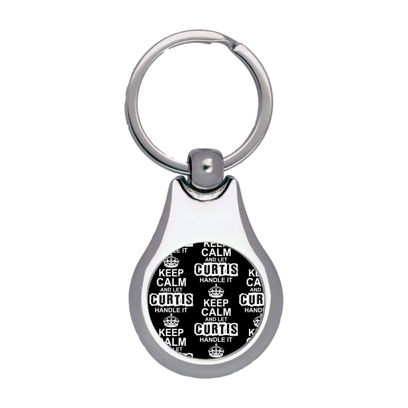 Keep Calm And Let Curtis Handle It Silver Pear Keychain | Artistshot