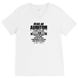 being an auditor copy V-Neck Tee | Artistshot