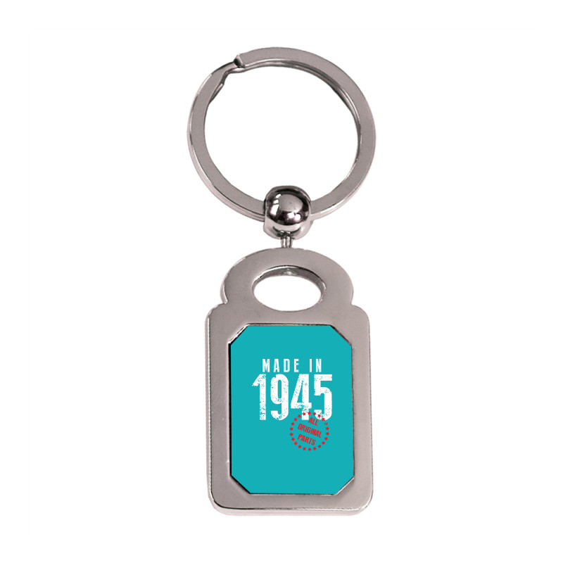 Made In 1945 All Original Parts Silver Rectangle Keychain | Artistshot