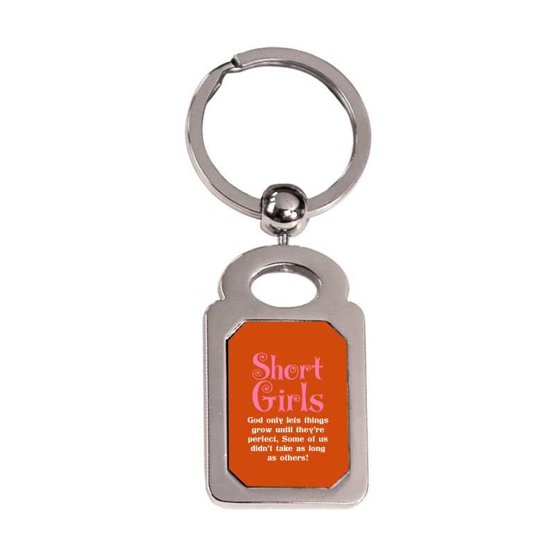 Short Girls God Only Lets Things Grow Up Silver Rectangle Keychain | Artistshot