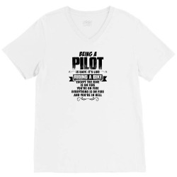 being a pilot copy V-Neck Tee | Artistshot