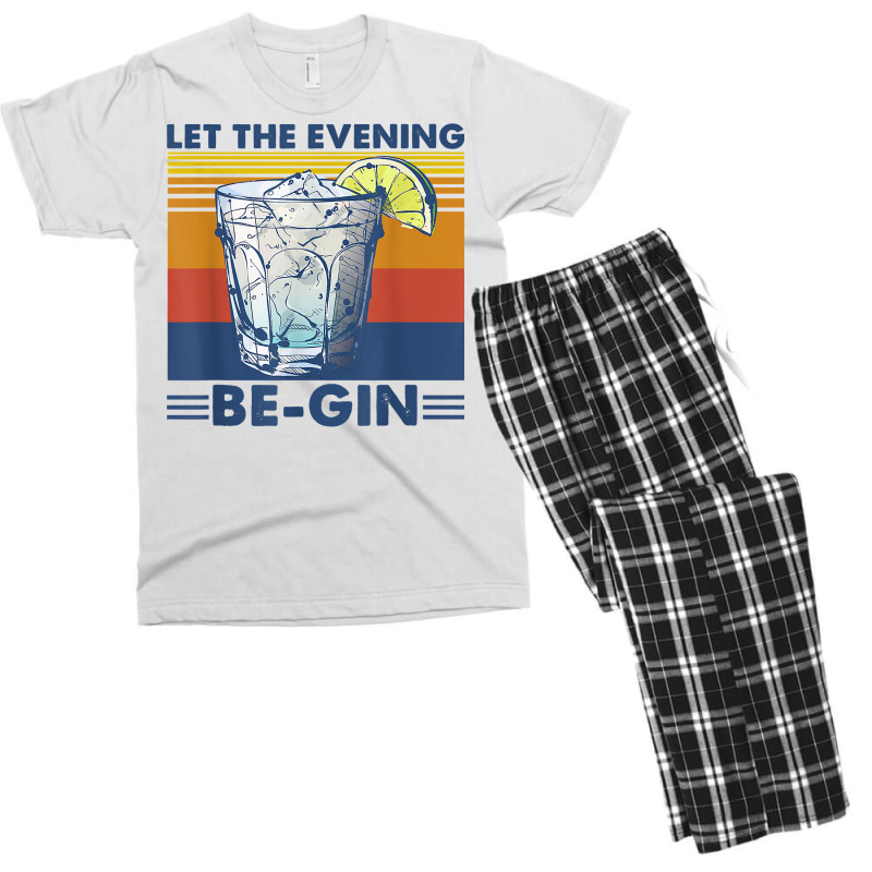 Let The Evening Be Gin With Gin And Tonic Juniper Vintage T Shirt Men's T-shirt Pajama Set by towamingle | Artistshot