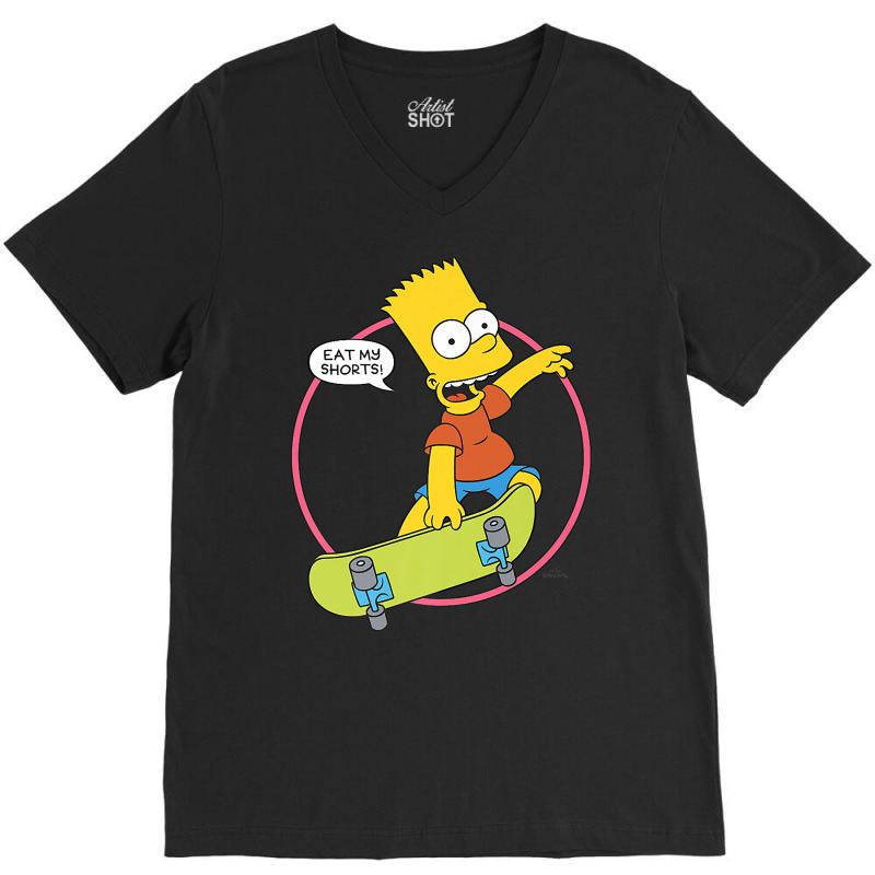 The Simpsons Bart Simpson Eat My Shorts Premium T Shirt V-Neck Tee by keishawnredner | Artistshot