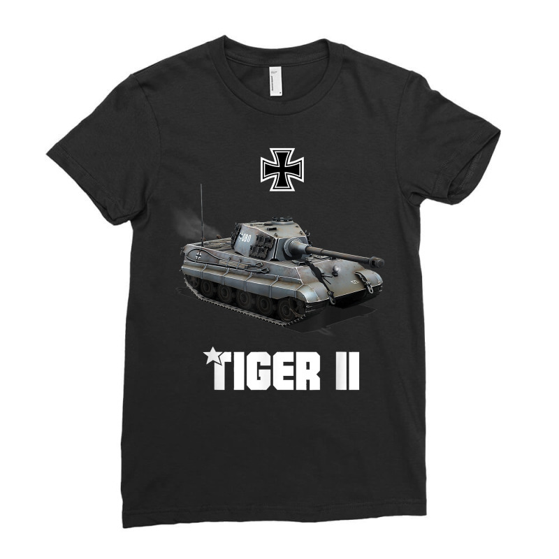 Tiger Ii Panzer Vi German Heavy Tank Ww2 King Tiger Military T Shirt Ladies Fitted T-Shirt by emaliekrein | Artistshot