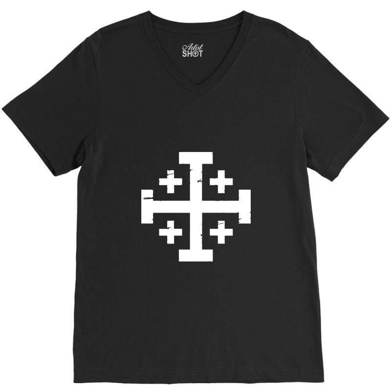 Crusader Cross Of Jerusalem V-neck Tee | Artistshot