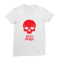 Distressed Krav Maga Skull Ladies Fitted T-shirt | Artistshot