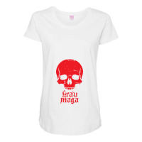 Distressed Krav Maga Skull Maternity Scoop Neck T-shirt | Artistshot