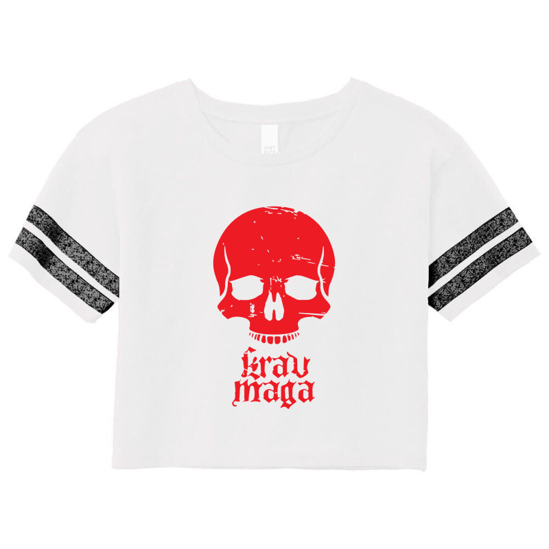 Distressed Krav Maga Skull Scorecard Crop Tee by gunungduwure | Artistshot