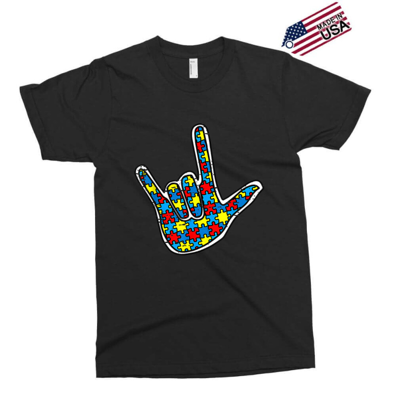 Asl Love Sign Language Autism Gift Awareness Support Autism Exclusive T-shirt by nihisumba | Artistshot