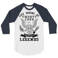 Life Begins At Twenty 1996 The Birth Of Legends 3/4 Sleeve Shirt | Artistshot
