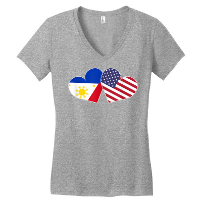 Mahal Kita Pinay Wife Philippines Flag America Half Filipino T Shirt Women's V-neck T-shirt Designed By 2yzqba67