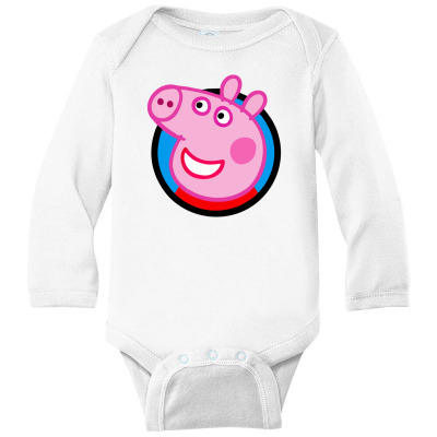 Cool Peppa Pig Smile Long Sleeve Baby Bodysuit Designed By Miniswaless