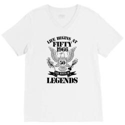 Life Begins At Fifty1966 The Birth Of Legends V-Neck Tee | Artistshot