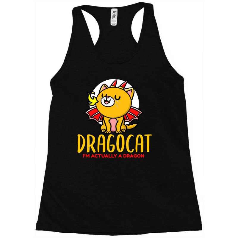 Cat Kitty Dragon Cat Cute Black Cat Racerback Tank by offensejuggler | Artistshot