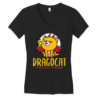 Cat Kitty Dragon Cat Cute Black Cat Women's V-neck T-shirt | Artistshot