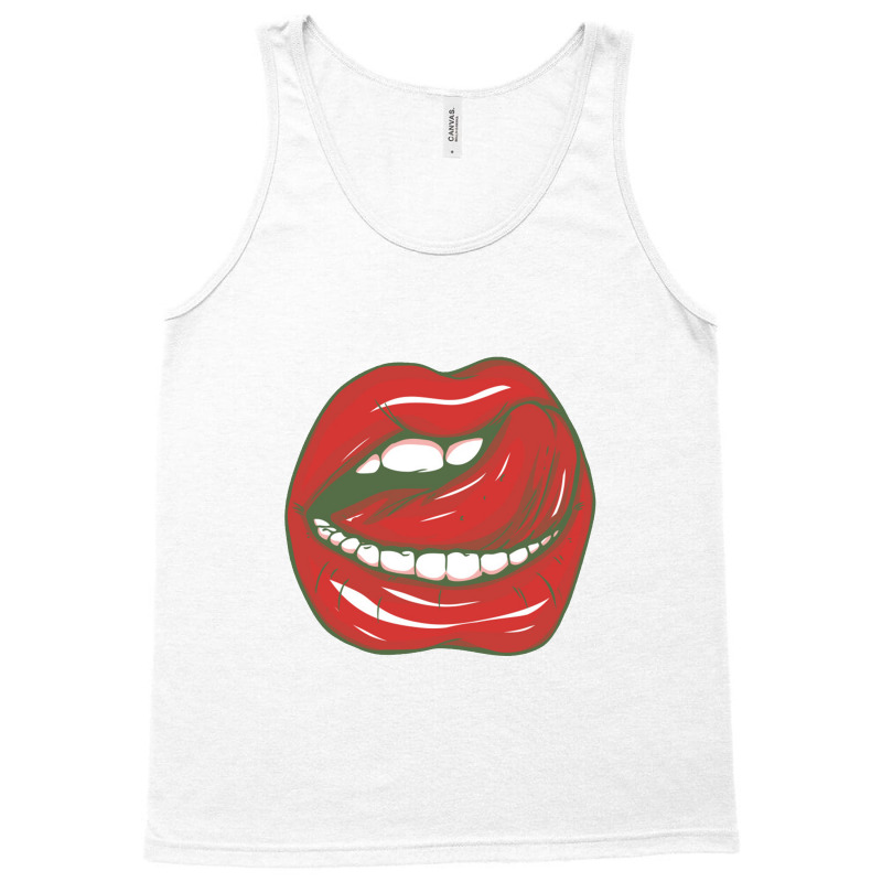 Sexy Tongue Licking Its Lips Tank Top by yaktubu | Artistshot