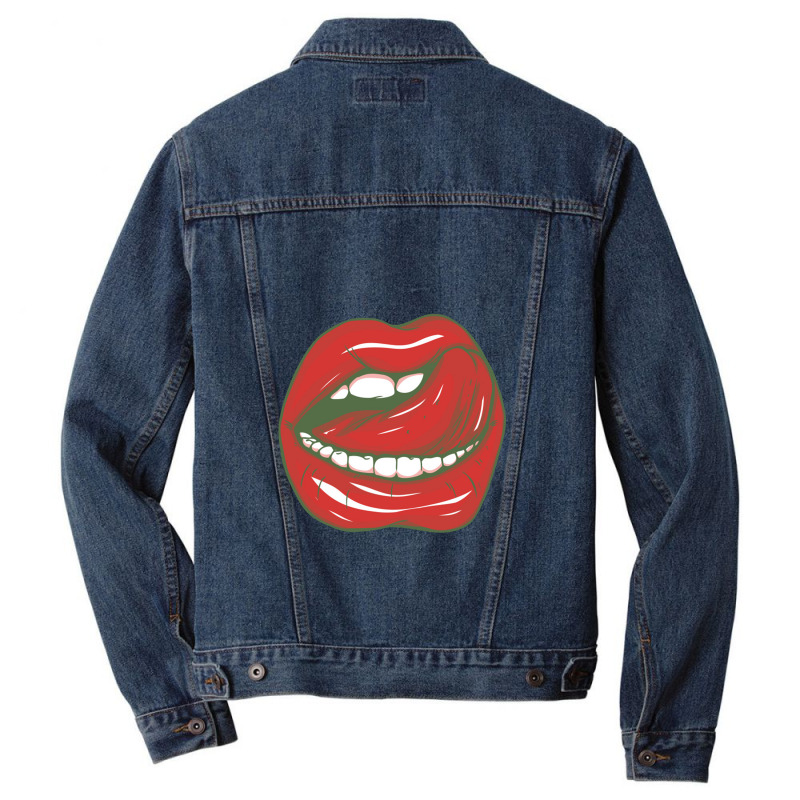 Sexy Tongue Licking Its Lips Men Denim Jacket by yaktubu | Artistshot