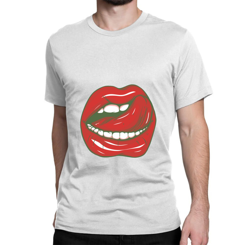 Sexy Tongue Licking Its Lips Classic T-shirt by yaktubu | Artistshot