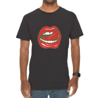 Sexy Tongue Licking Its Lips Vintage T-shirt | Artistshot