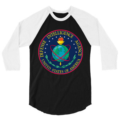 Defense Intelligence Agency Dia Dod Military Patch 3/4 Sleeve Shirt Designed By Roger K