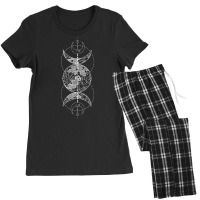 Triple Moon Goddess Witch Wicca Pagan Hecate Occult Wiccan Pullover Ho Women's Pajamas Set | Artistshot