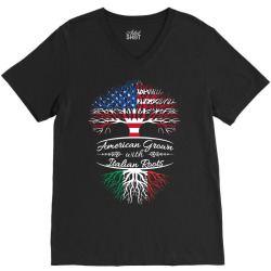 American grown with Italian roots V-Neck Tee | Artistshot