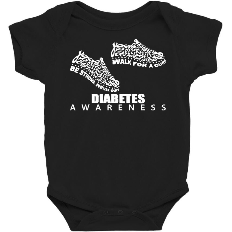 Diabetes Awareness T  Shirt Diabetes Awareness Shoes Ribbon Walk For A Baby Bodysuit by rico96716 | Artistshot